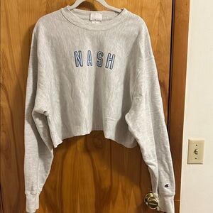 Champion Gray Cropped Sweatshirt